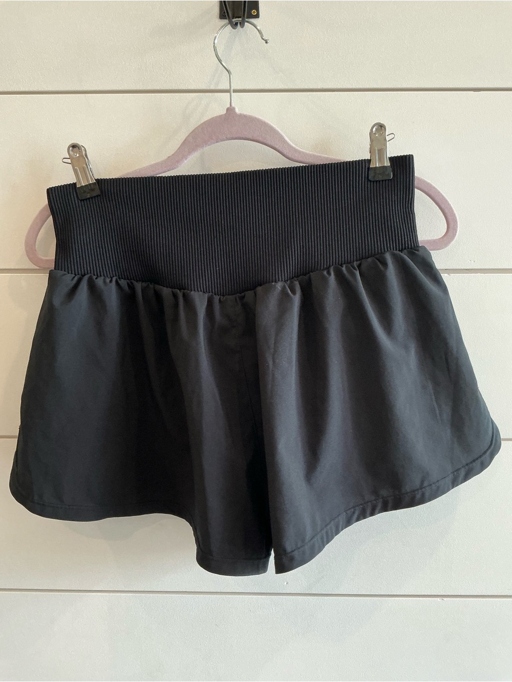 JoyLab Black High-Waist Skort with Wide Ribbed Waistband